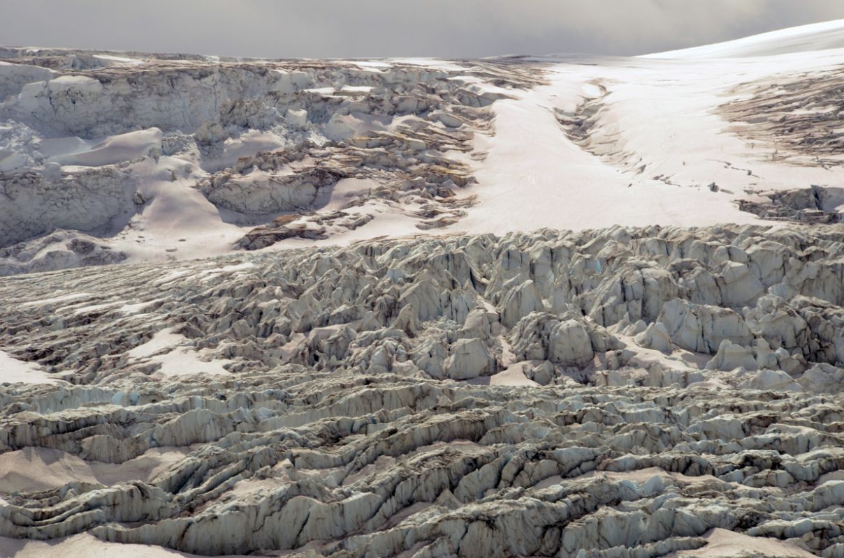 25 Athabasca Glacier Icefall Close Up From Athabasca Glacier In Summer From Columbia Icefield